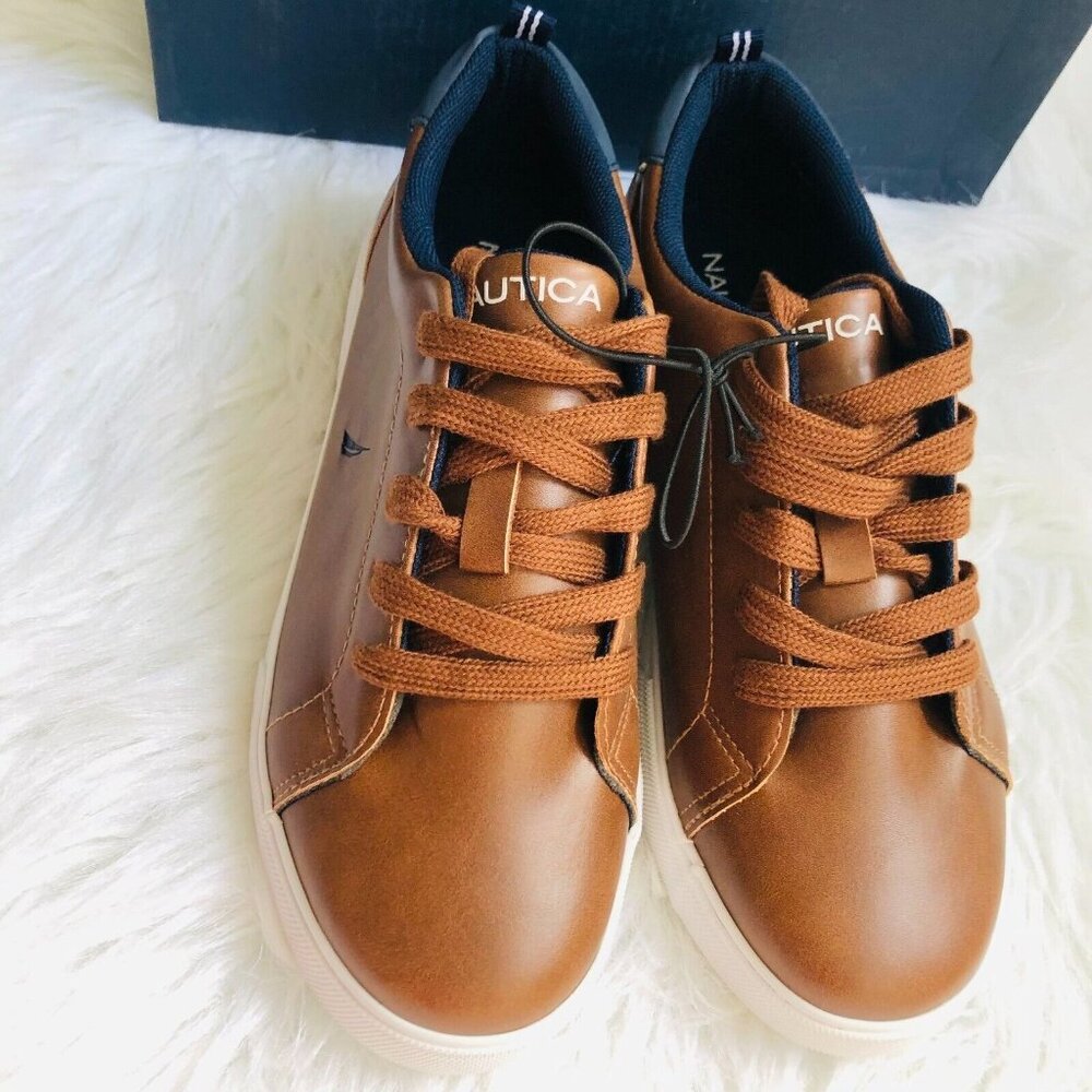 Nautica Youth Sneakers Size 5 Brown Graves 2 Casual Low Cut‎ Lace Up Shoes NWB